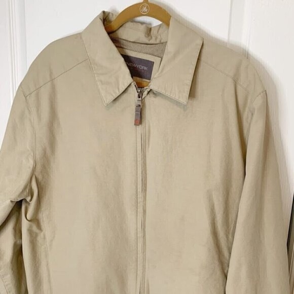 Andrew Marc Men's Full Zip Lightweight Casual Summer Zip Khaki Jacket - Picture 2 of 11